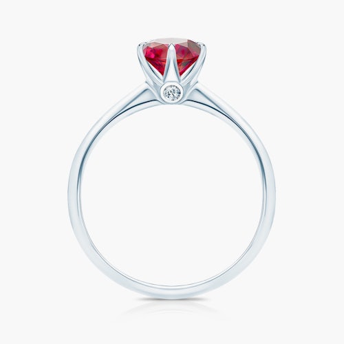 Pierścionek zaręczynowy The Journey: białe złoto, rubin